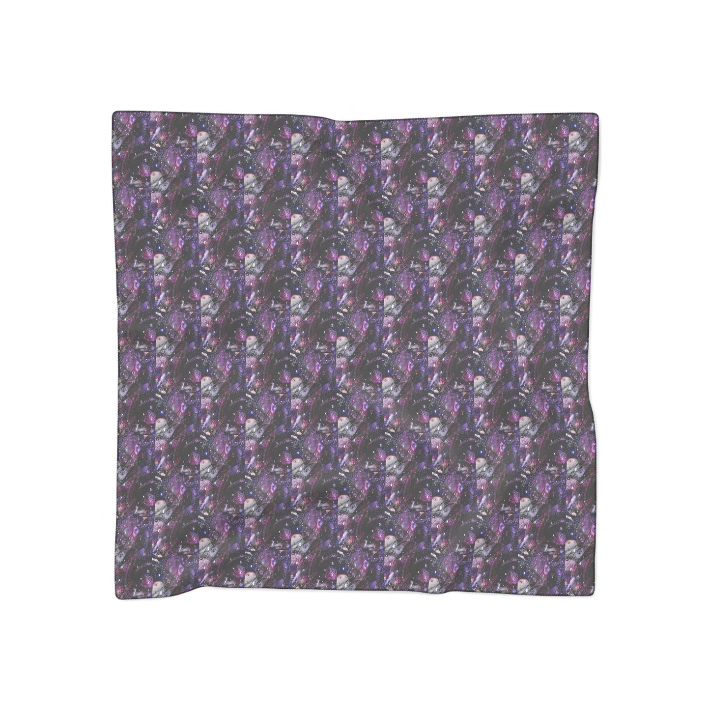 Abstract Purple Chiffon Scarf: Sheer Poly Voile Accessory