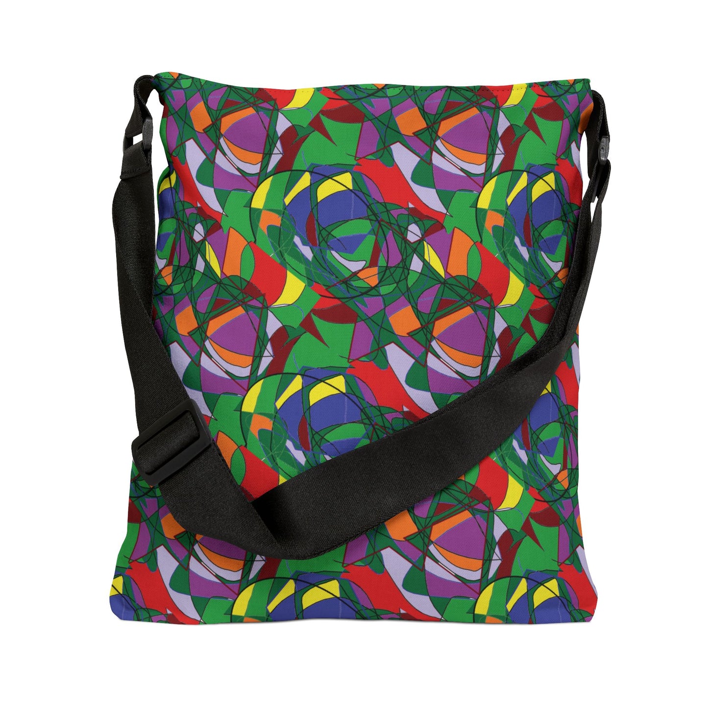 Abstract Colorful Mosaic Adjustable Tote Bag — Vibrant Geometric All-Over Print