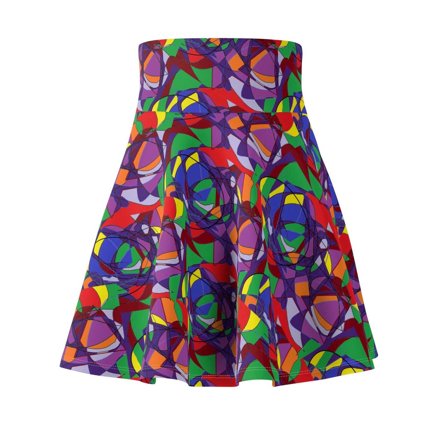 Colourful Women's Skater Skirt, Fun Party Skirt, Casual Summer Skirt, Vibrant Skirt, Trendy Skater Skirt for Festivals