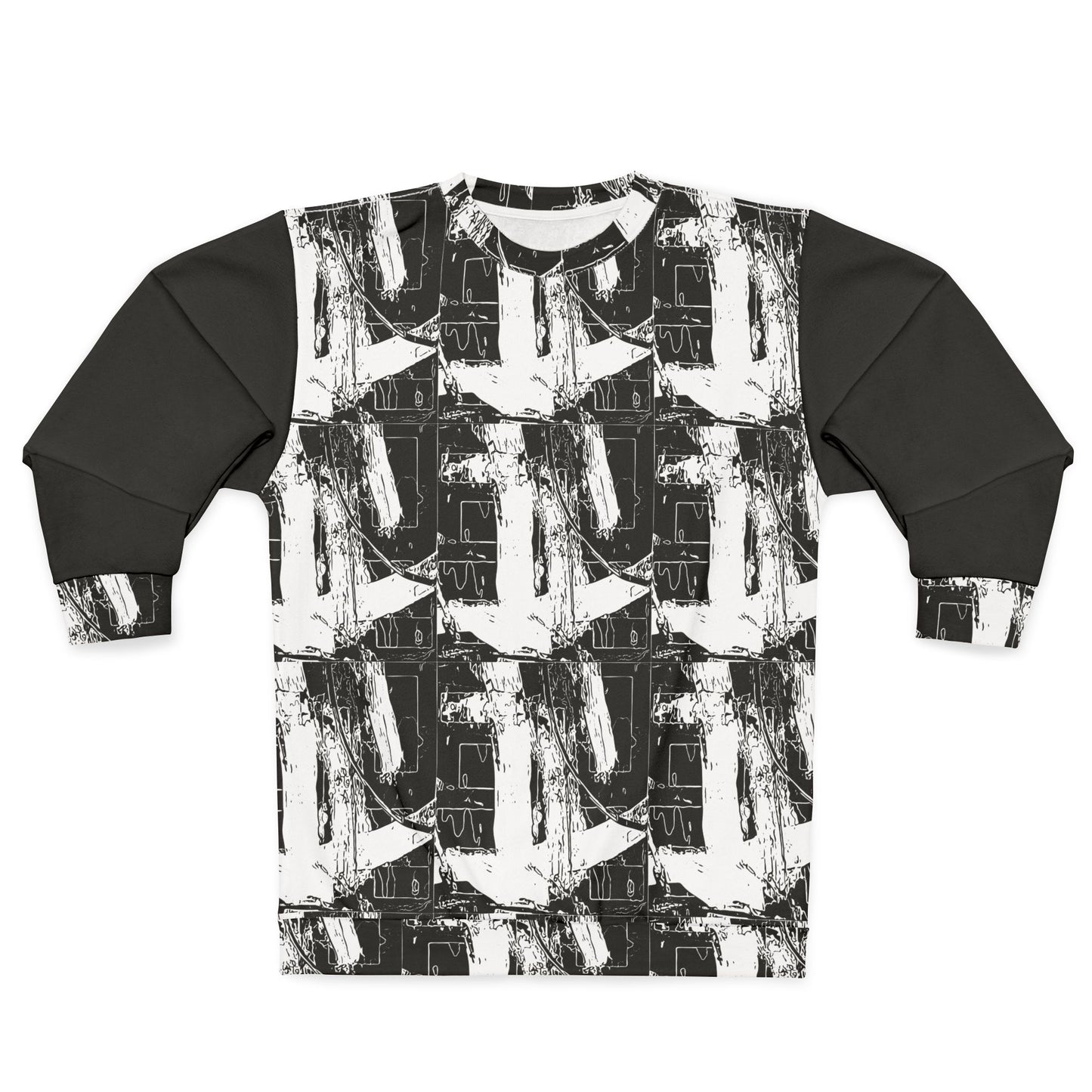 Bold-Line Casual Sweatshirt — Small Cuff Detail