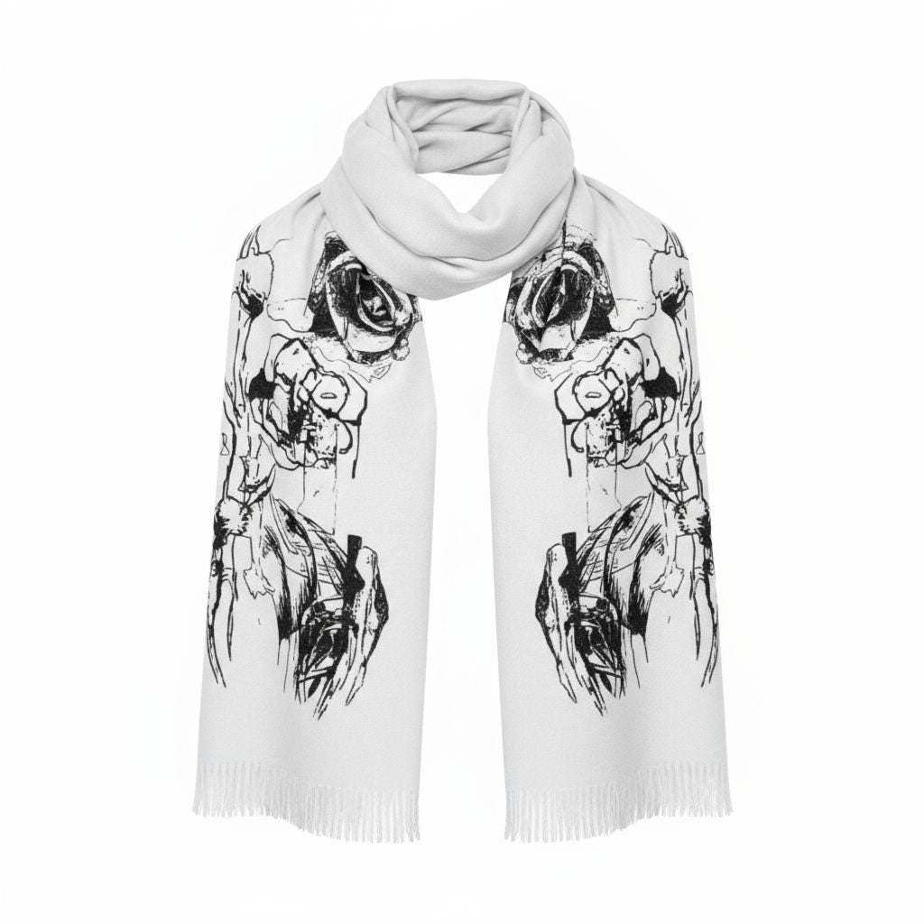 Rose Print Scarf: Elegant Floral Lightweight Wrap