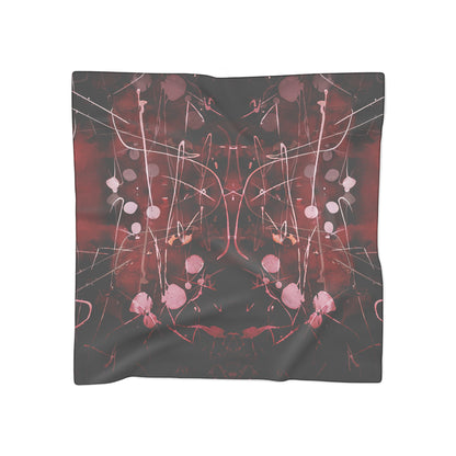 Abstract Rose-Red Silk Scarf — Floral Splatter Square Scarf