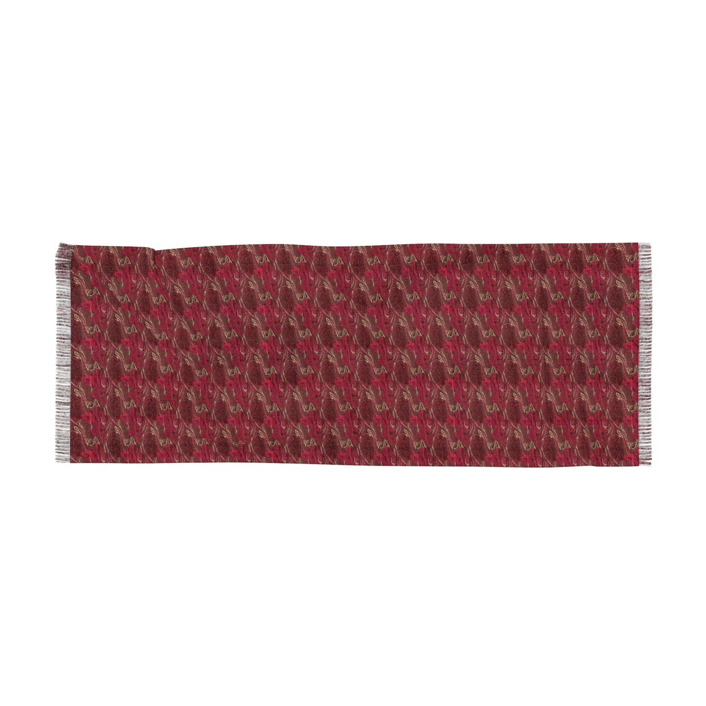 Light Scarf — Woven Red Paisley Pattern Fashion Scarf