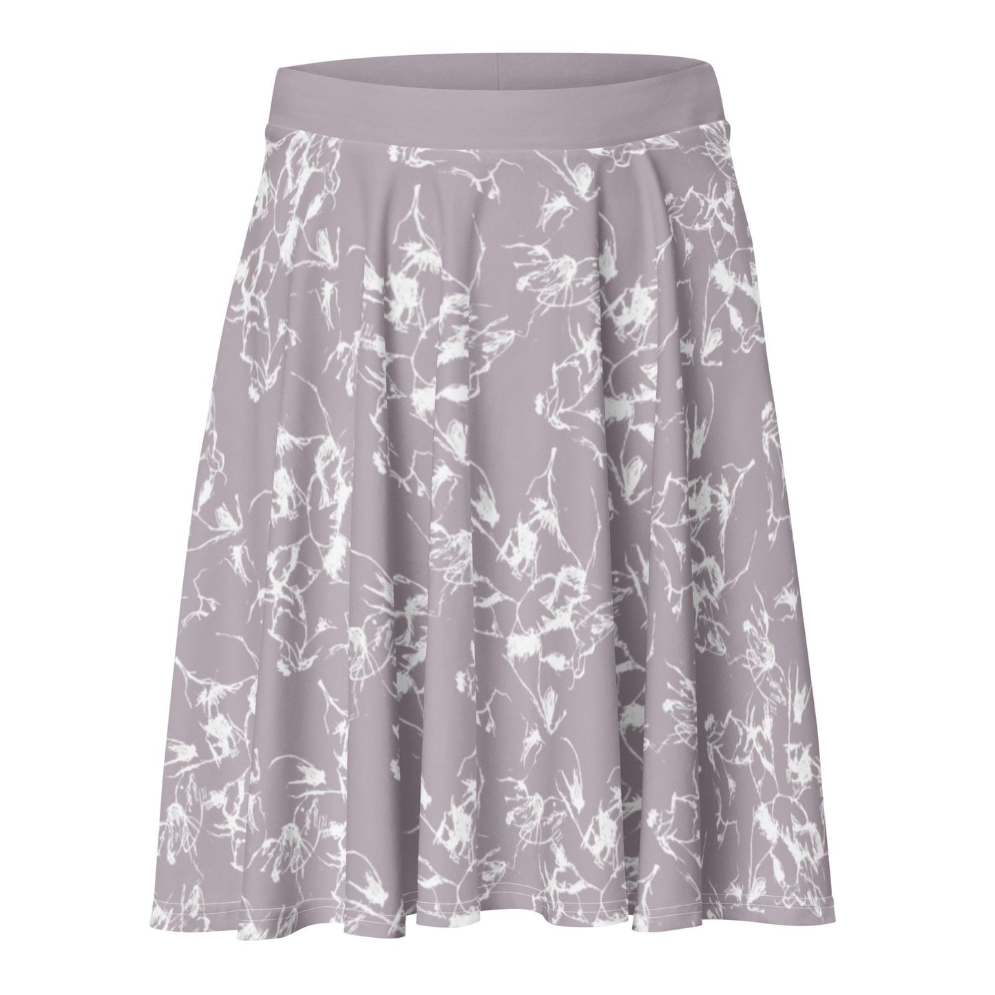 Lavender Floral A-Line Midi Skirt – Soft Flowing Summer Skirt