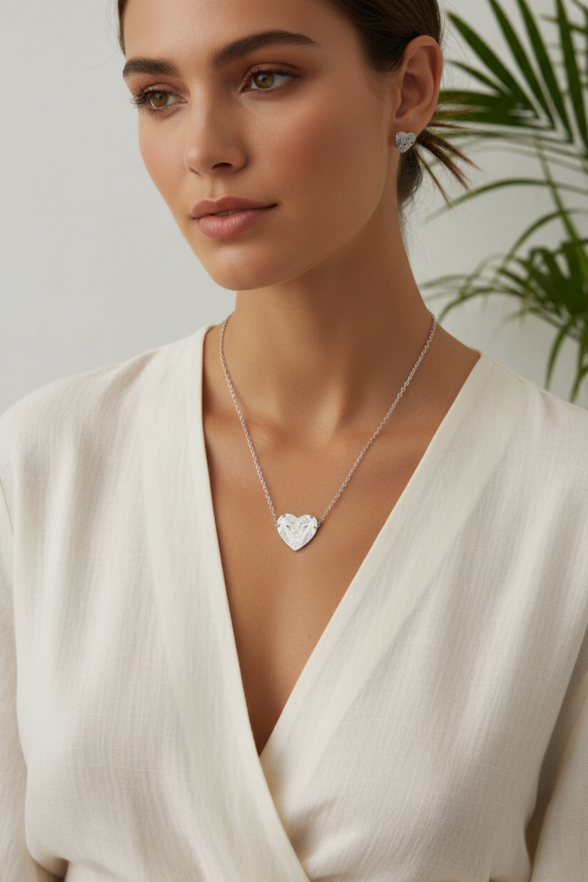 Engraved Heart Necklace — Sterling Pendant for Gifts & Anniversaries