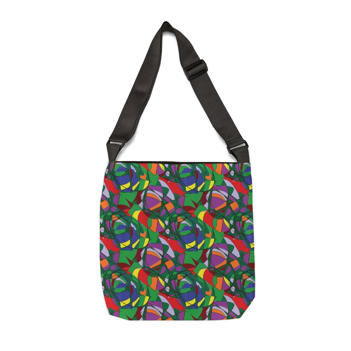 Abstract Colorful Mosaic Adjustable Tote Bag — Vibrant Geometric All-Over Print