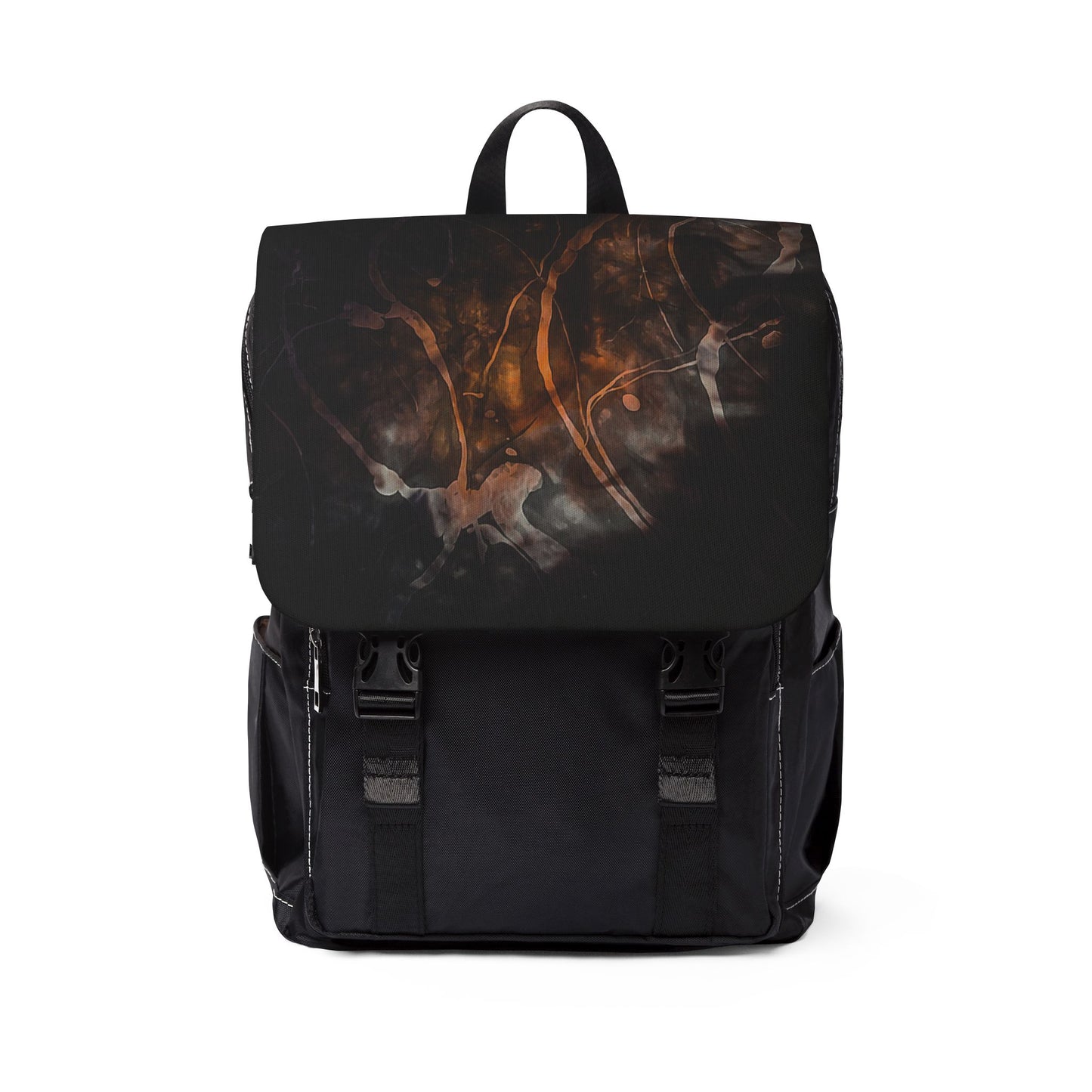Abstract Galaxy Oxford Canvas Backpack: Unisex Flap-Top School Bag