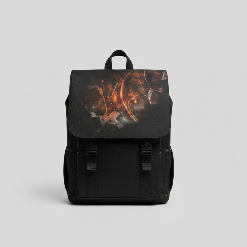 Abstract Galaxy Oxford Canvas Backpack: Unisex Flap-Top School Bag
