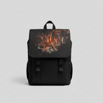Abstract Galaxy Oxford Canvas Backpack: Unisex Flap-Top School Bag
