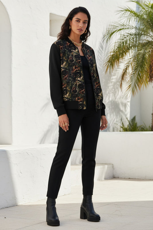 Women's Bomber Jacket — Grunge Gothic AOP Jacket