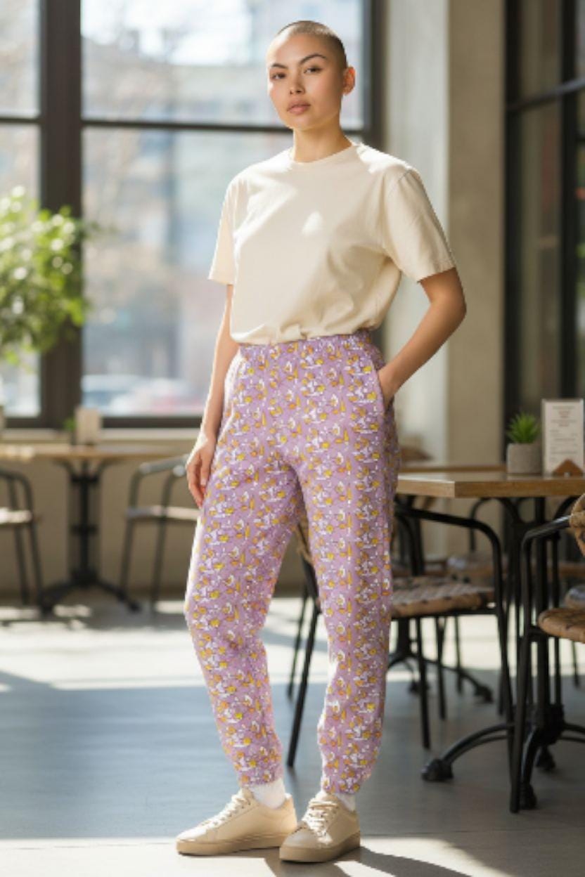 Pale Pink Joggers - Recycled Polyester Blend Loungewear