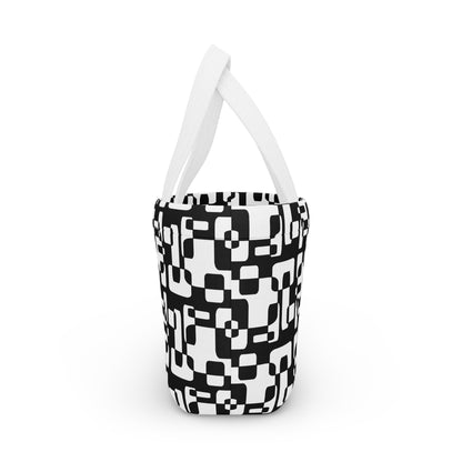 Stylish Geometric Bag for Work, Picnic, or School - Fabric Tote, Durable Insulated Bags, Modern Fashion Accessories