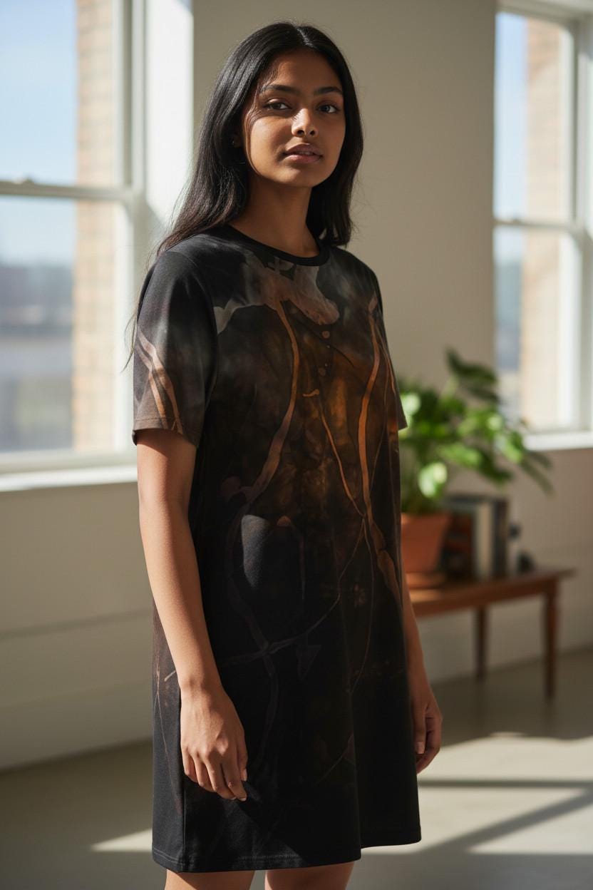 Galaxy Shirt Dress: Bronze & Black Loungewear