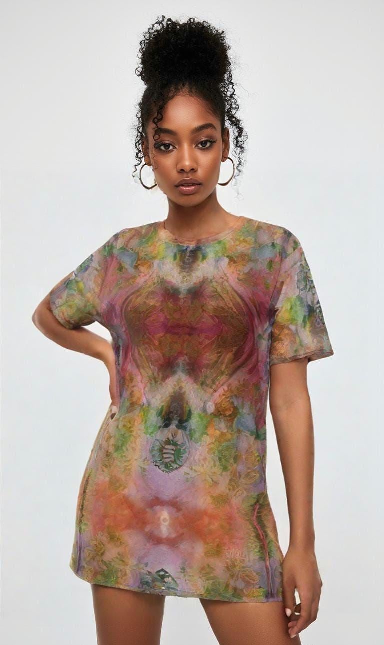 Oversized Polyester Spandex T-Shirt Dress