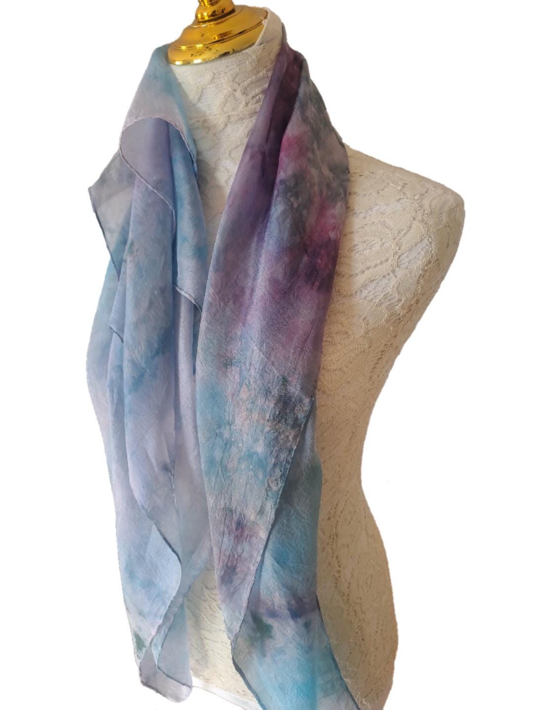 Watercolor Silk Scarf: Elegant Square Accessory- for holidays