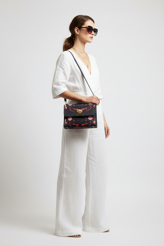 Bold Abstract Floral Purse – Eye-Catching Casual Handbag