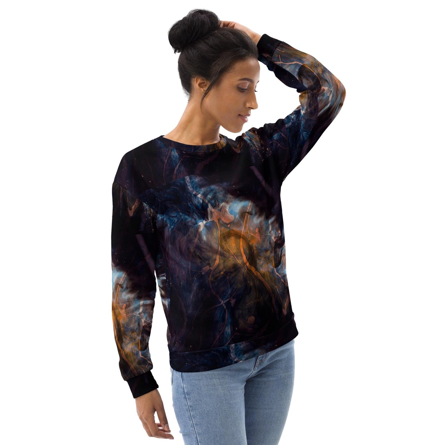 Black Galaxy Sweatshirt: Unisex Gothic Style Jumper