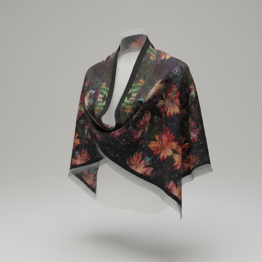 Floral Lightweight Scarf: Sheer Boho Style - 27x71"
