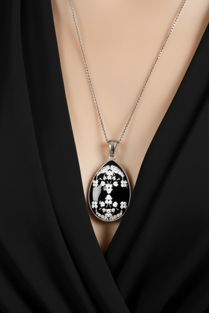 Vintage-Inspired Enamel and Crystal "Secret Garden" Necklace