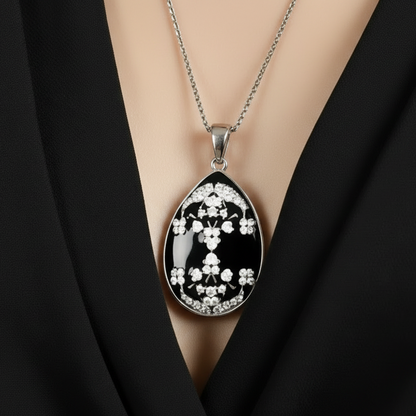 Vintage-Inspired Enamel and Crystal "Secret Garden" Necklace