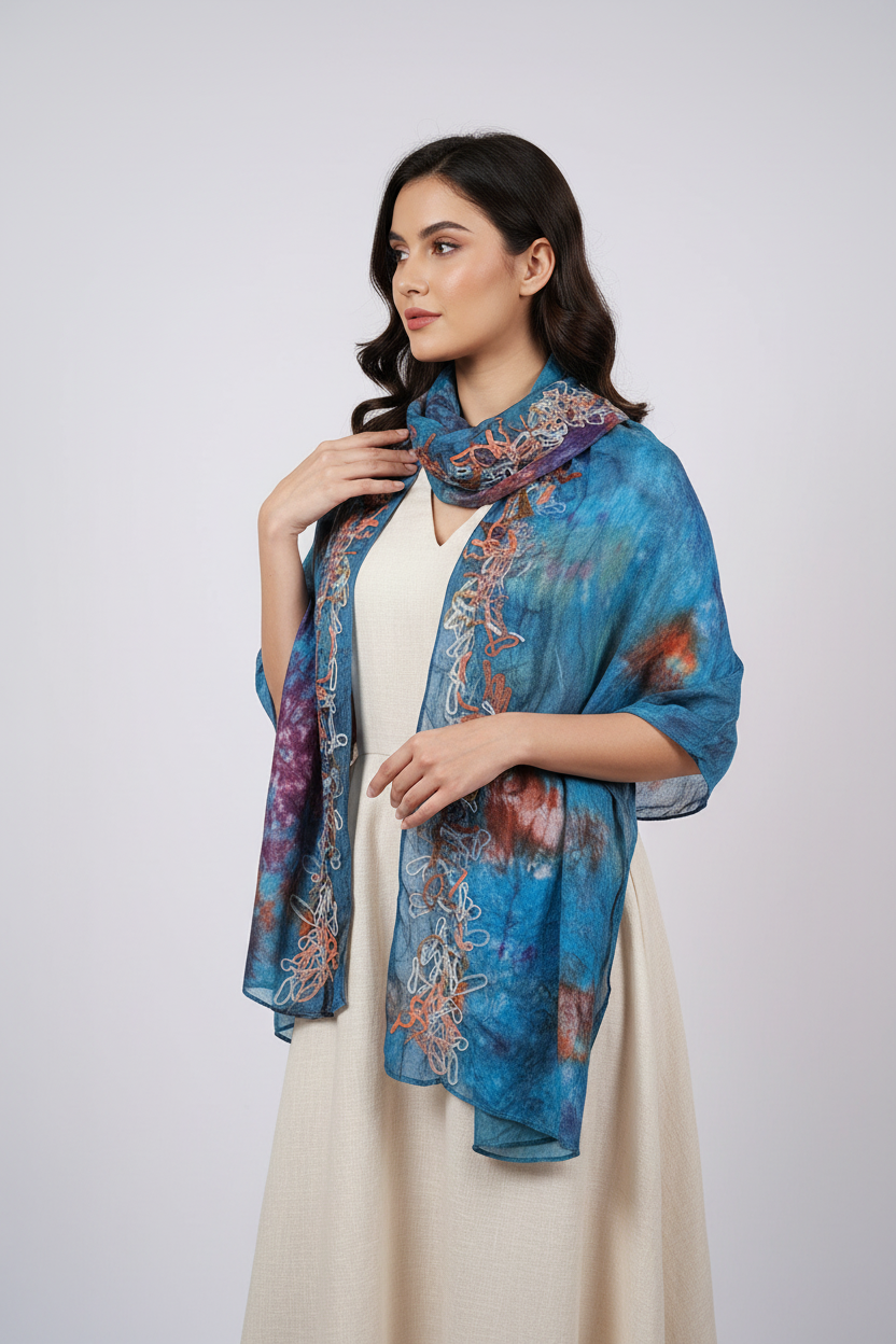 Boho Rainbow Dream Fringe Shawl