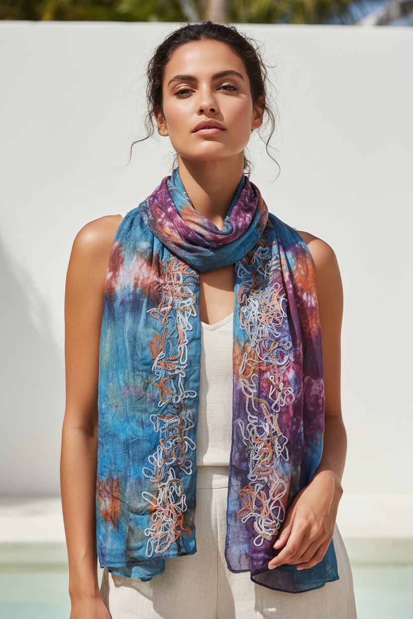 Boho Rainbow Dream Fringe Shawl