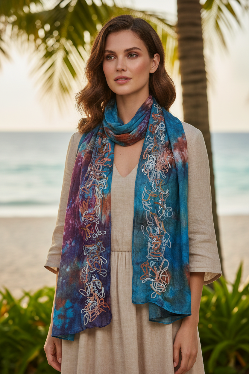 Boho Rainbow Dream Fringe Shawl