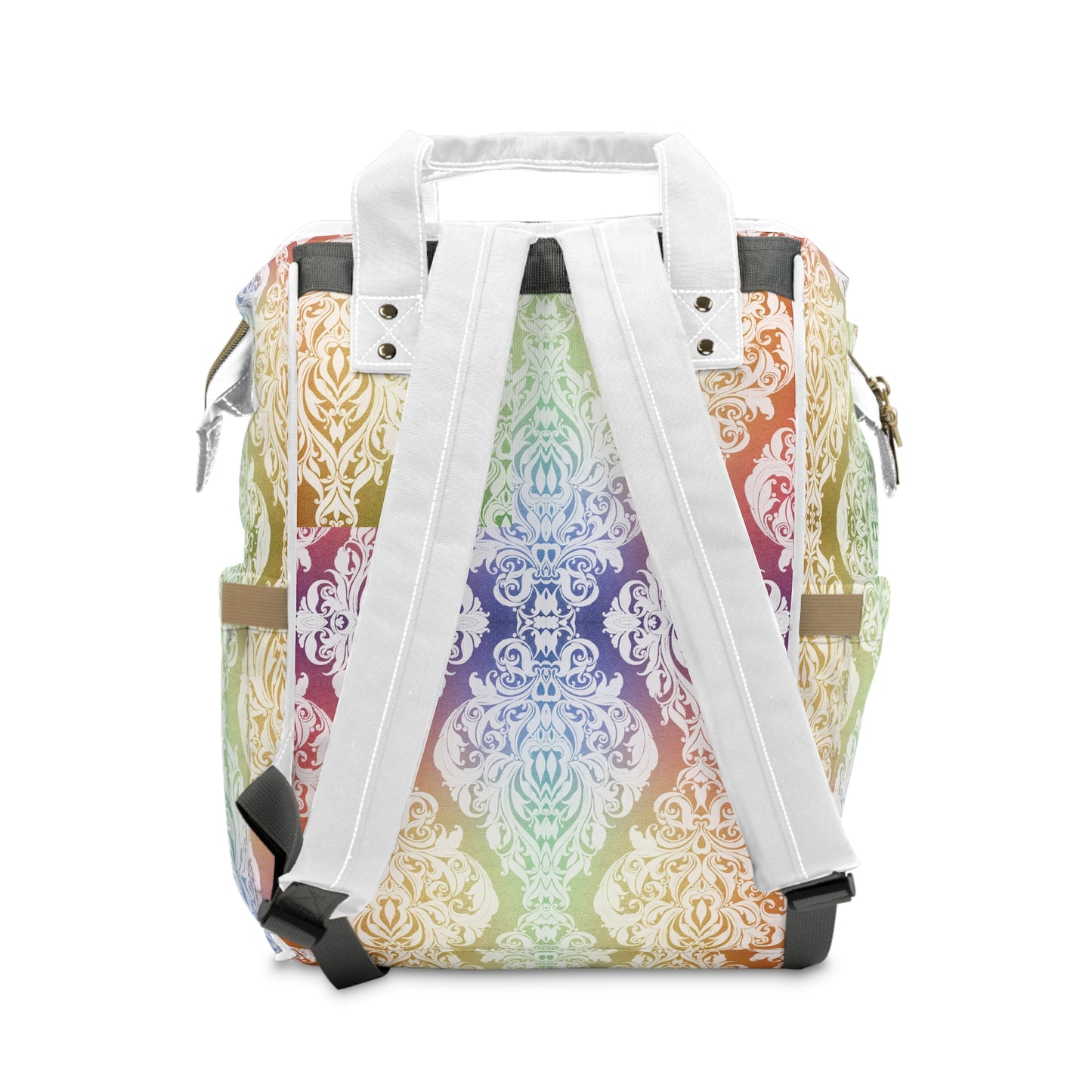 Rainbow Damask Diaper Backpack — Multifunctional Baby Changing Bag