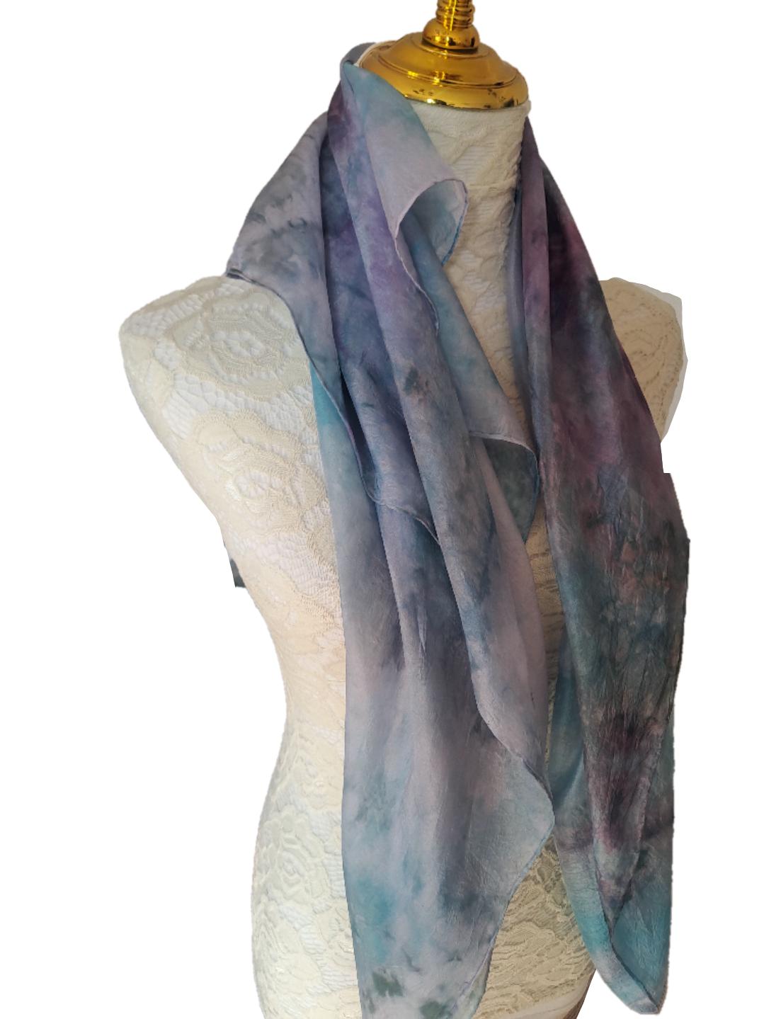 Watercolor Silk Scarf: Elegant Square Accessory- for holidays
