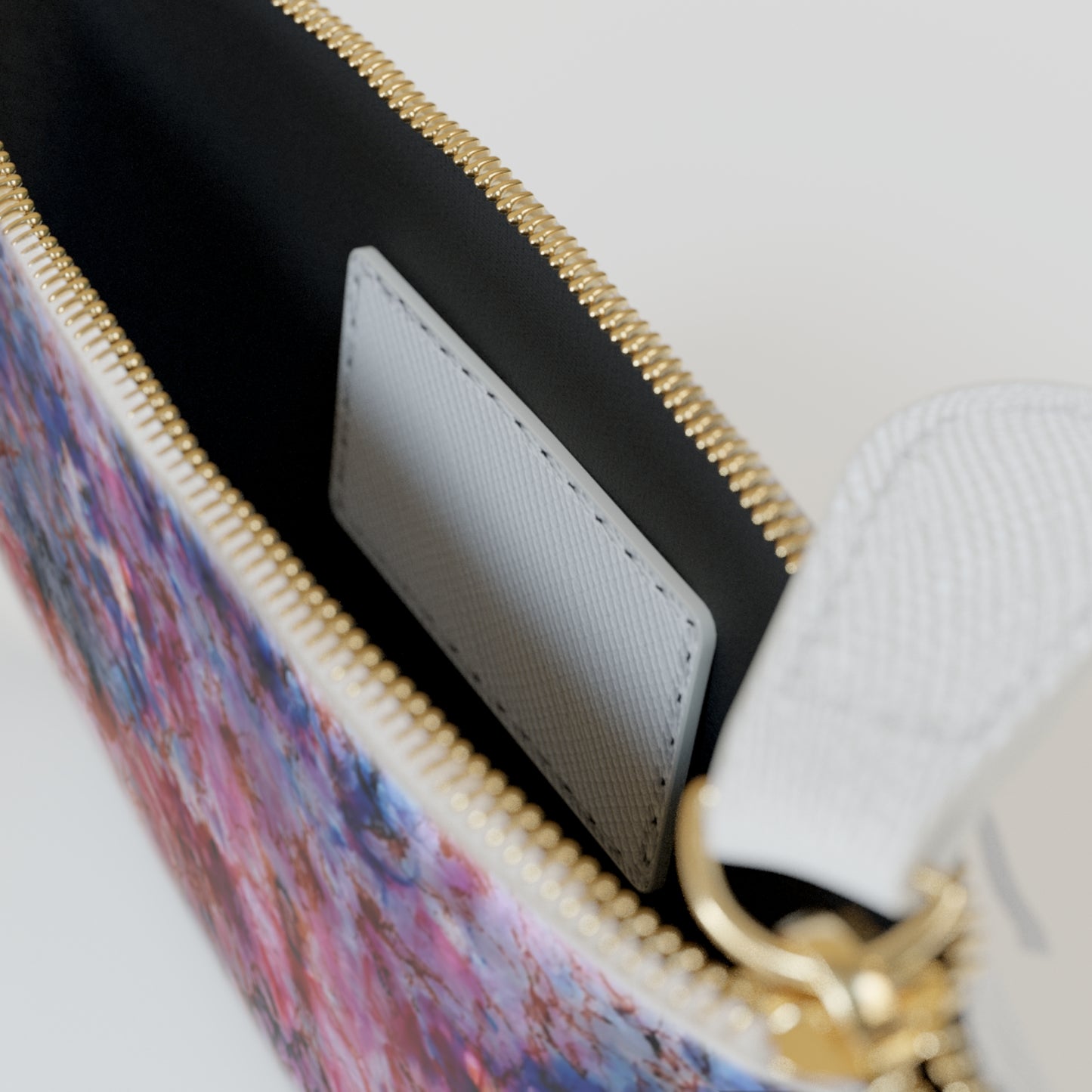 Abstract Watercolor Mini Clutch Bag — Pink & Blue Tie-Dye Wristlet
