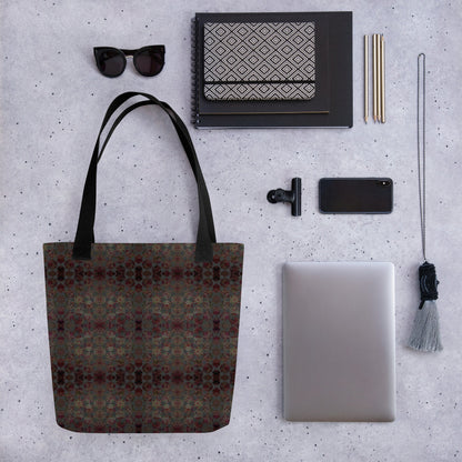 Vintage Abstract Pattern Tote Bag: Spacious Unisex Polyester Handbag