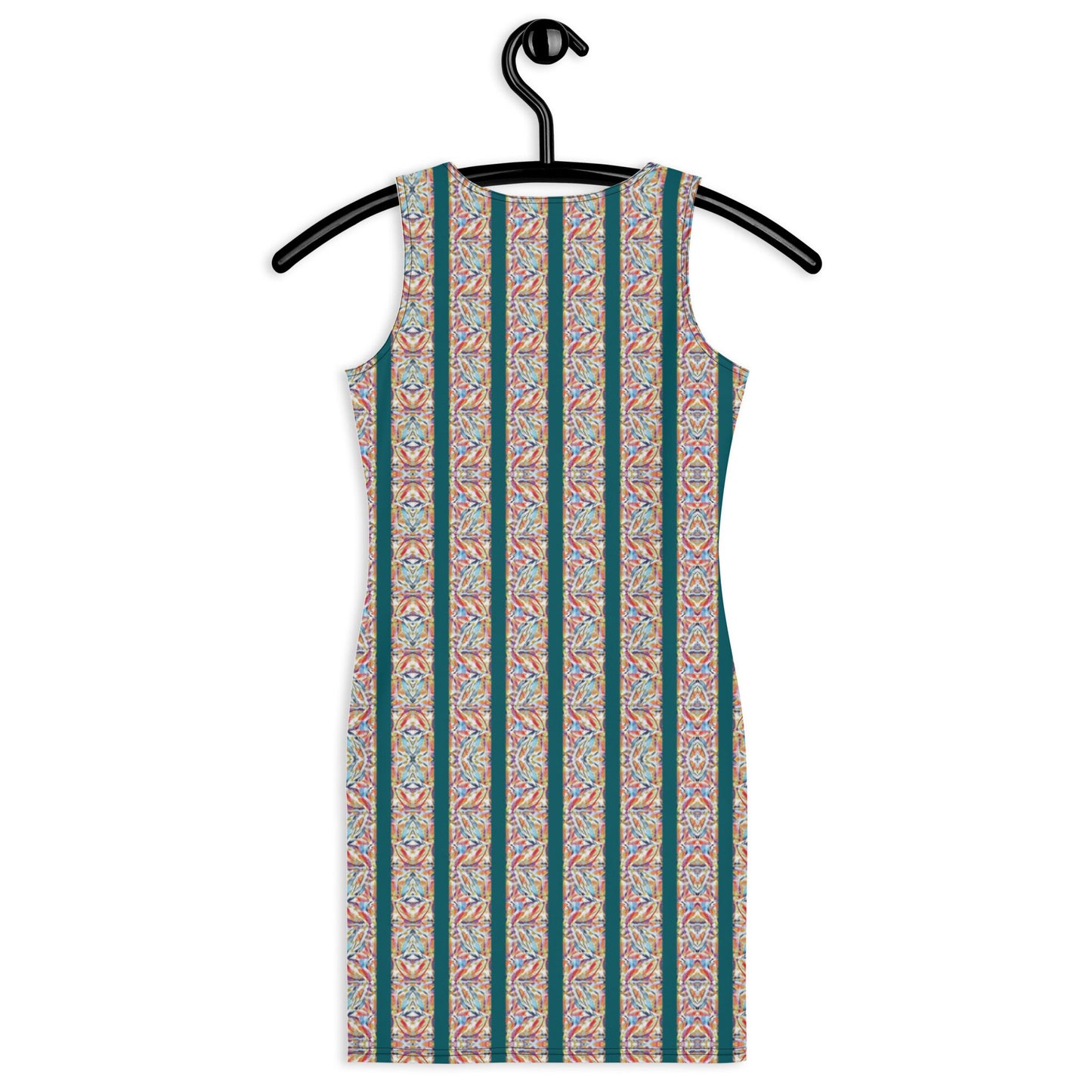 Striped Bodycon Dress: Sleeveless Fitted Party Gown