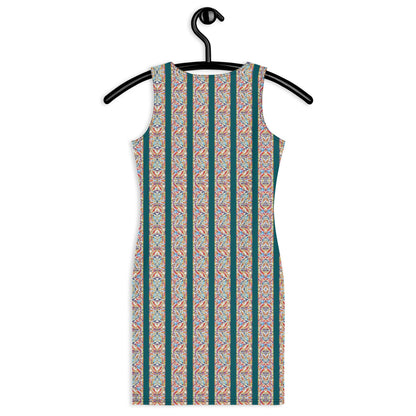 Striped Bodycon Dress: Sleeveless Fitted Party Gown