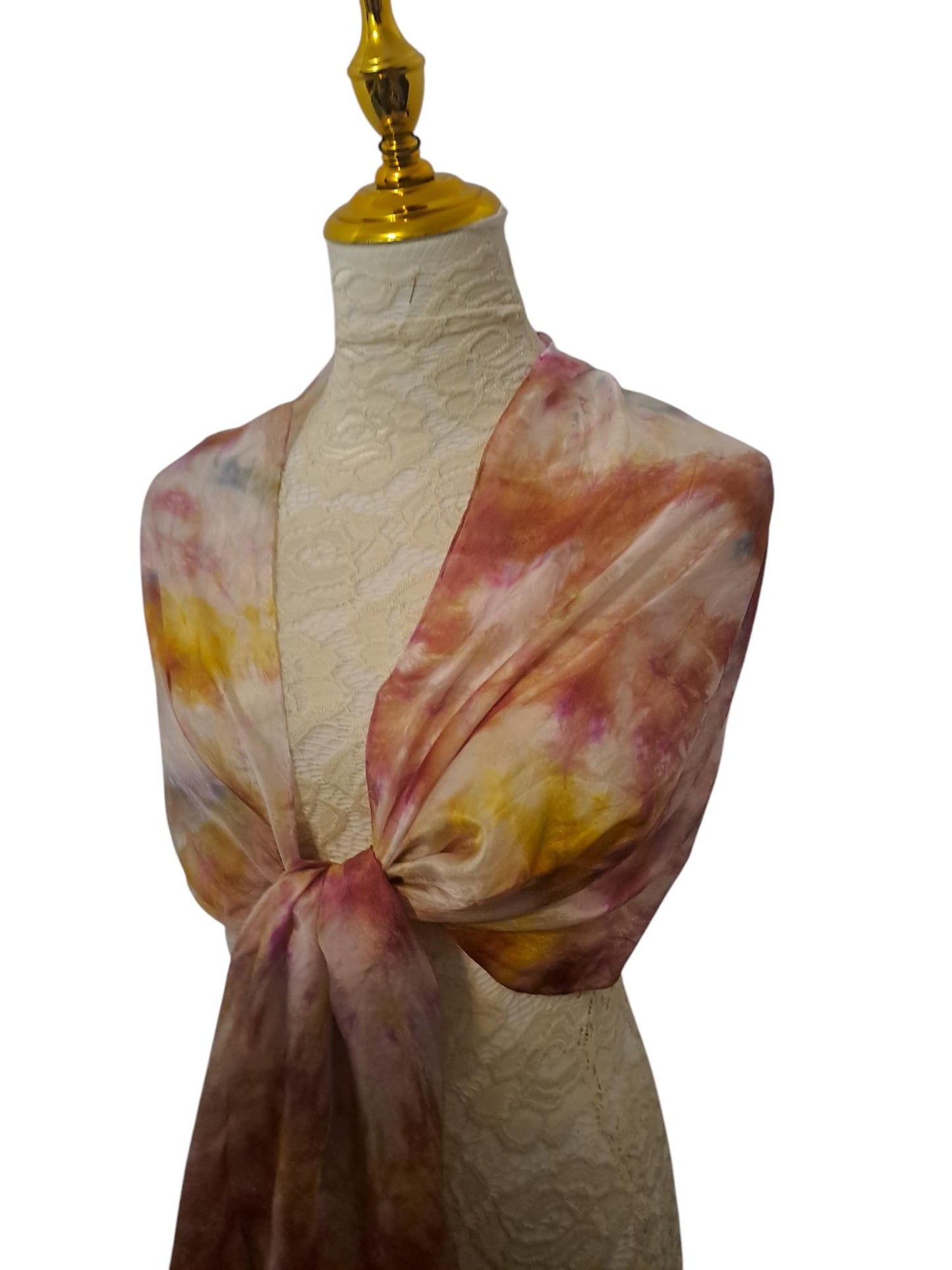 Bronze Rose Shawl: Elegant Silky Scarf