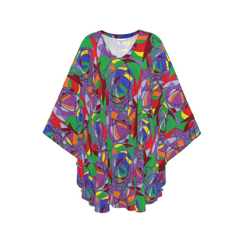 Vibrant Abstract Print Kaftan Top
