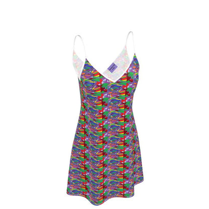 Prism Abstract Slip Dress - Slip Dress Midi
