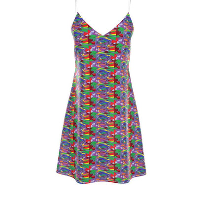 Prism Abstract Slip Dress - Slip Dress Midi