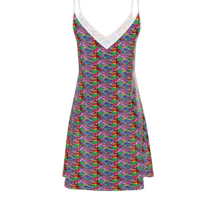 Prism Abstract Slip Dress - Slip Dress Midi