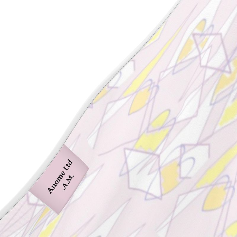 Halterneck backless dress - Lilac Graphic Print Ruffle Wrap dress