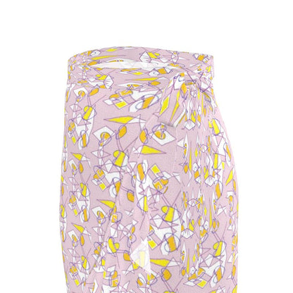 Flounce Skirt- Lilac Graphic Print Ruffle Wrap Midi Skirt