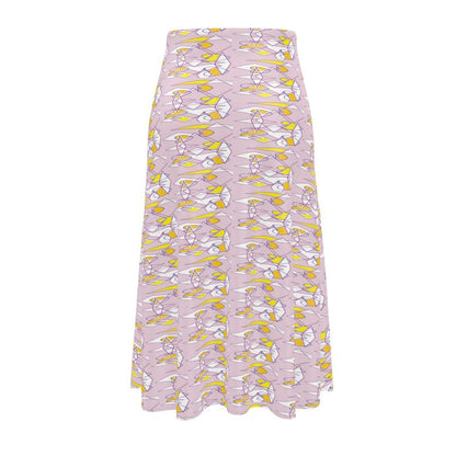 Midi Skirt- Multi-Colour Abstract Print Collection