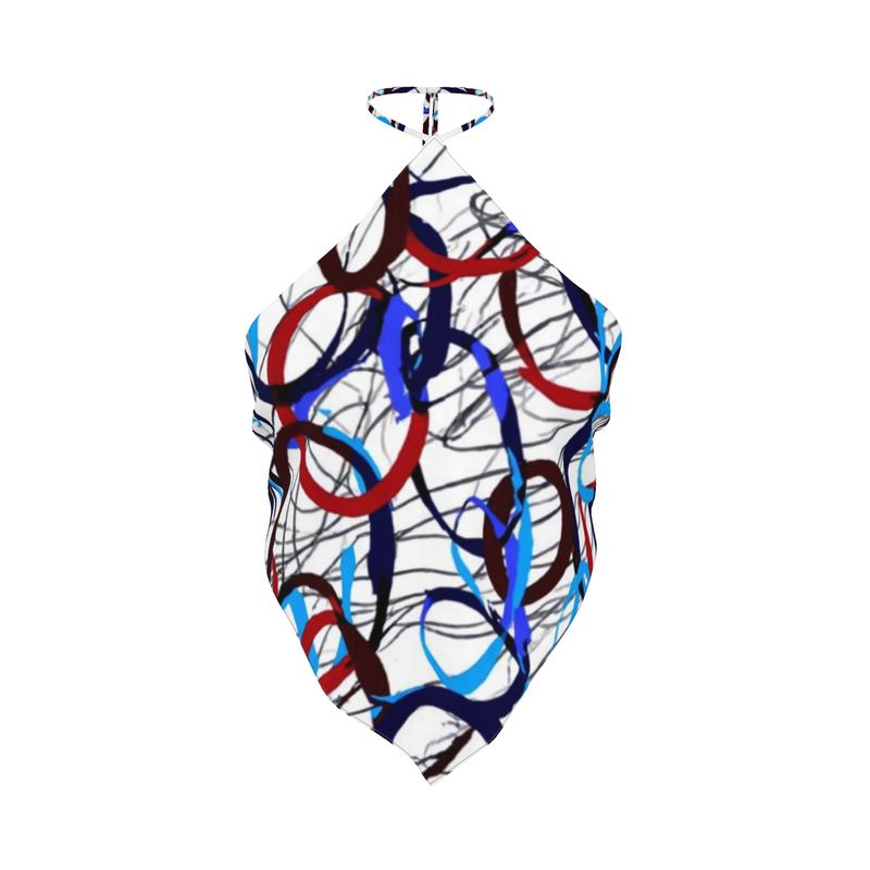 Bandana Top-  The Abstract Scribble V-Hem Top