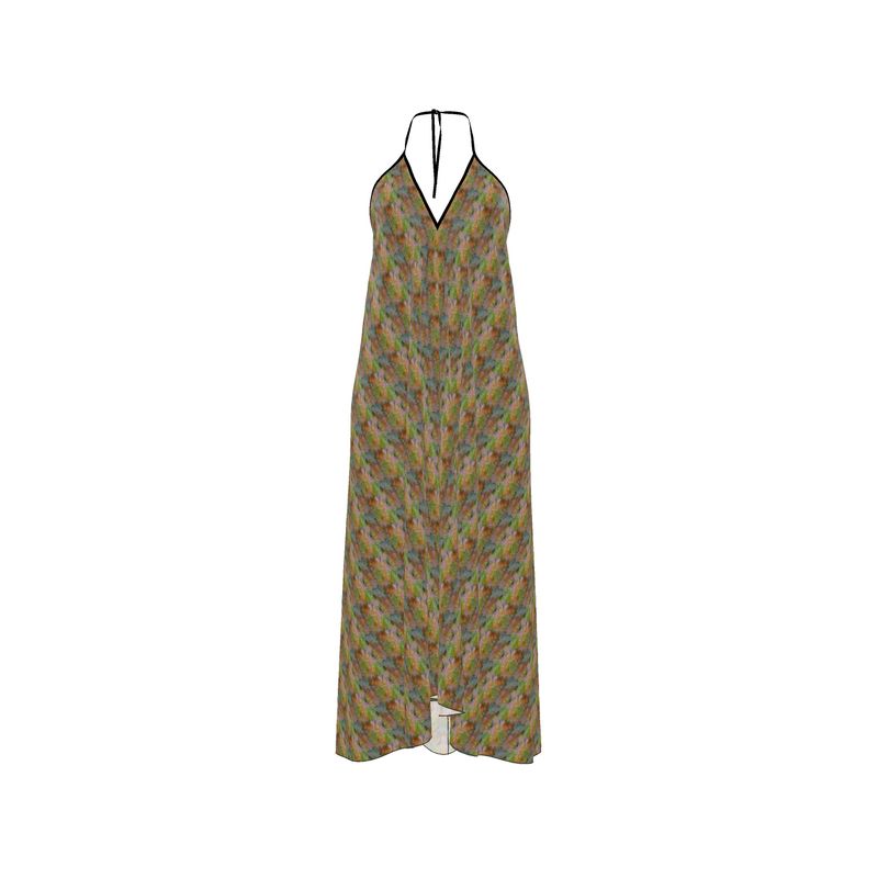 Midnight Meadow Halterneck Maxi Dress - Resort Wear Beach Vacation Dress