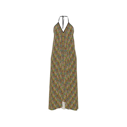 Midnight Meadow Halterneck Maxi Dress - Resort Wear Beach Vacation Dress