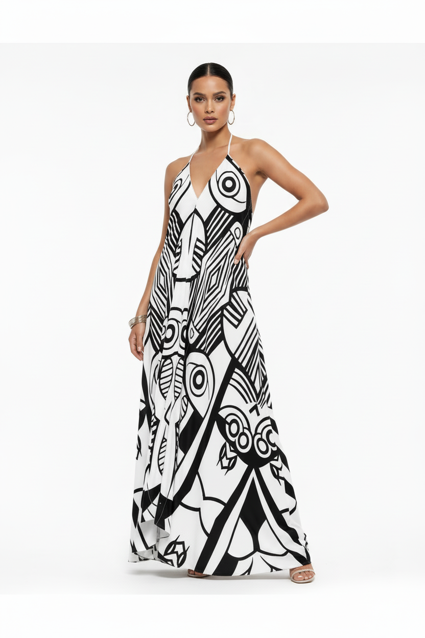 Monochrome Halterneck Maxi