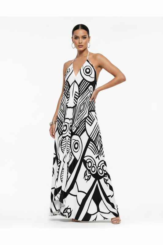 Monochrome Halterneck Maxi