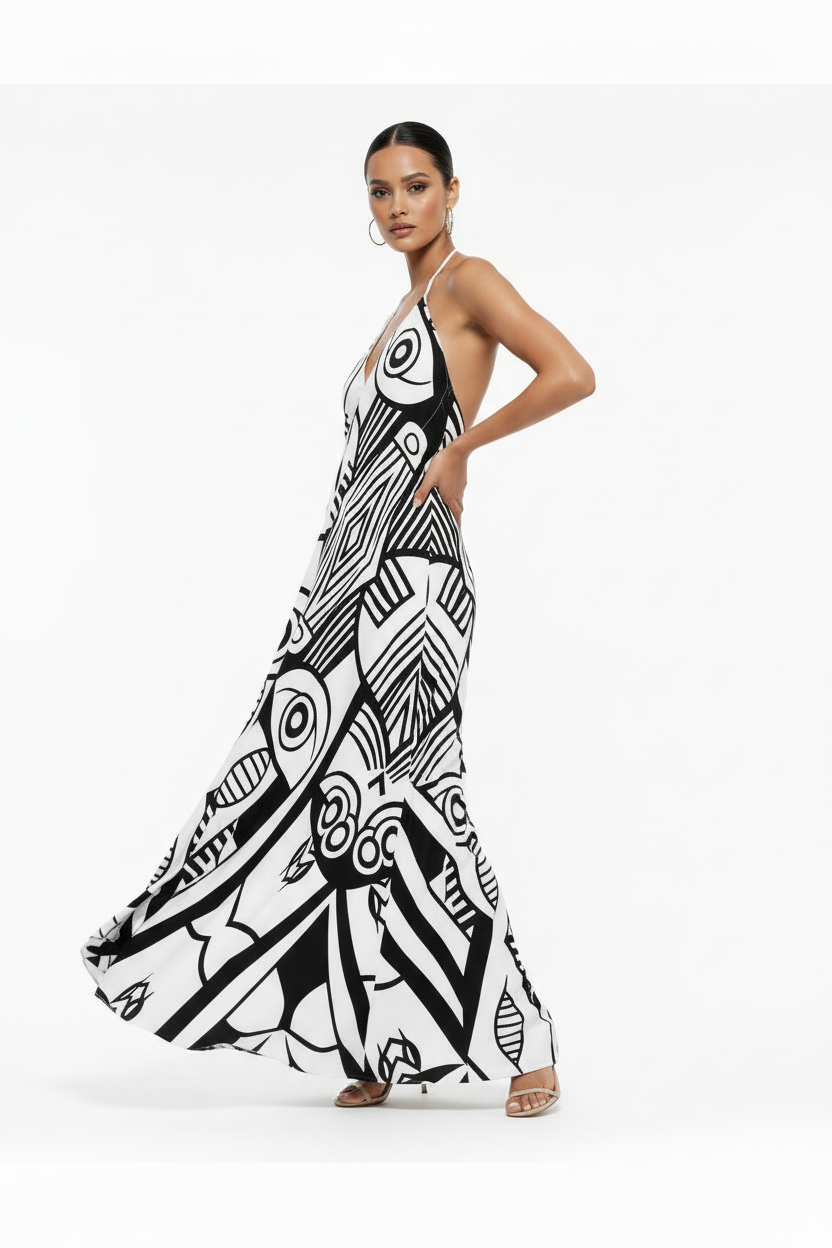 Monochrome Halterneck Maxi