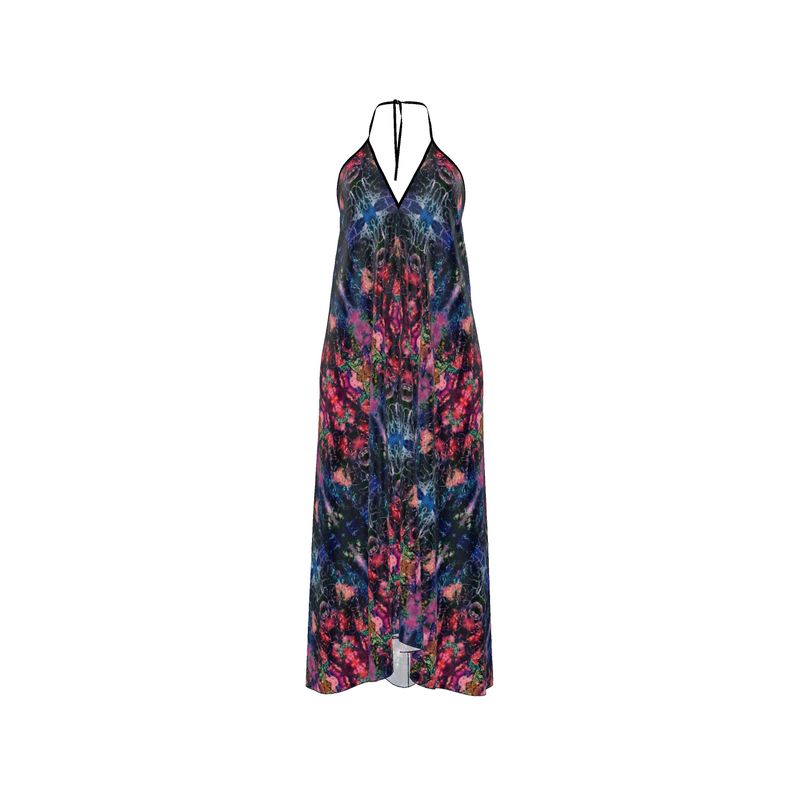 Midnight Kaleidoscope Halter Maxi Dress