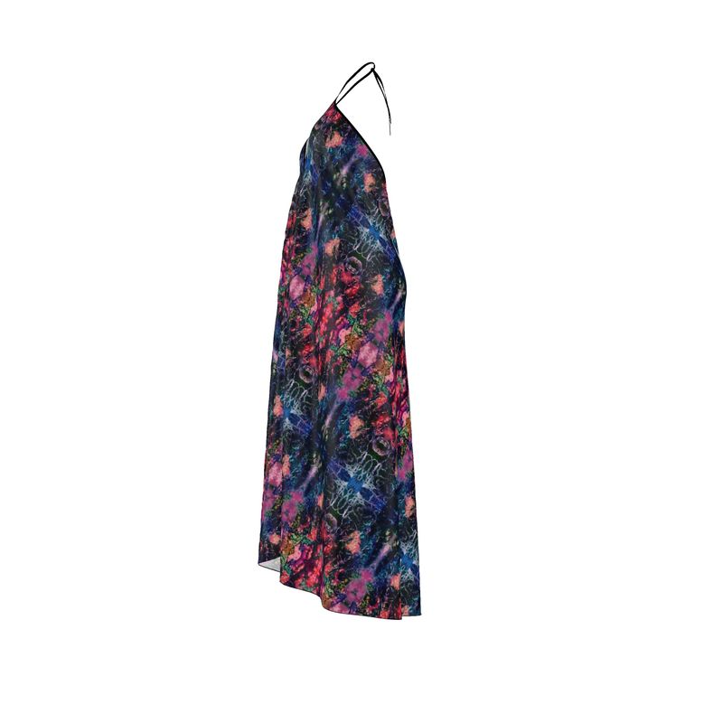 Midnight Kaleidoscope Halter Maxi Dress