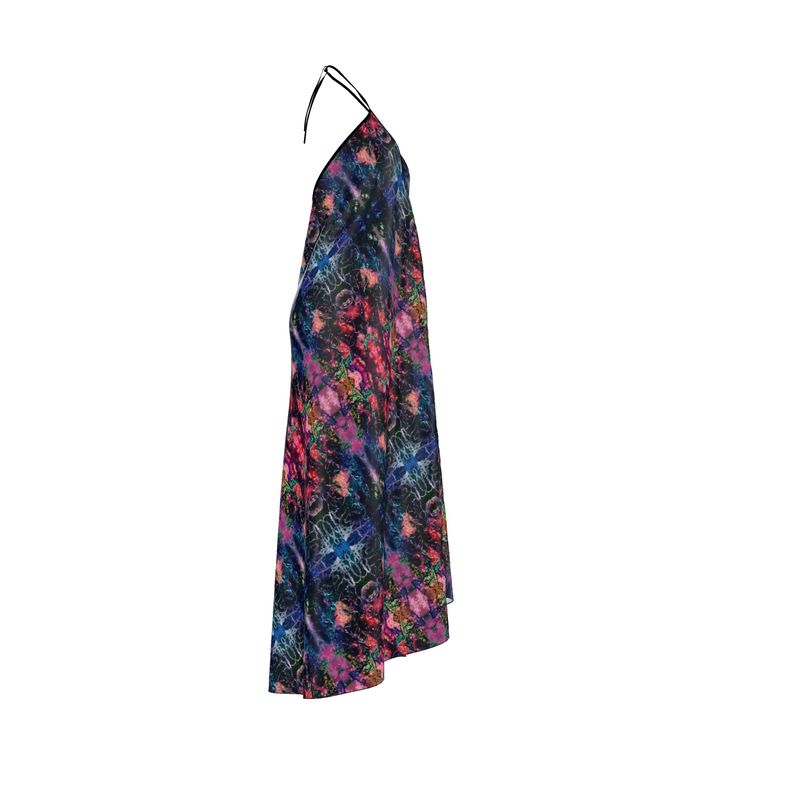 Midnight Kaleidoscope Halter Maxi Dress